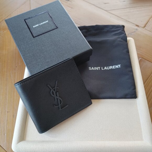 Saint Laurent YSL Black Cassandre Leather Bi-fold Wallet (New) - Picture 3 of 15